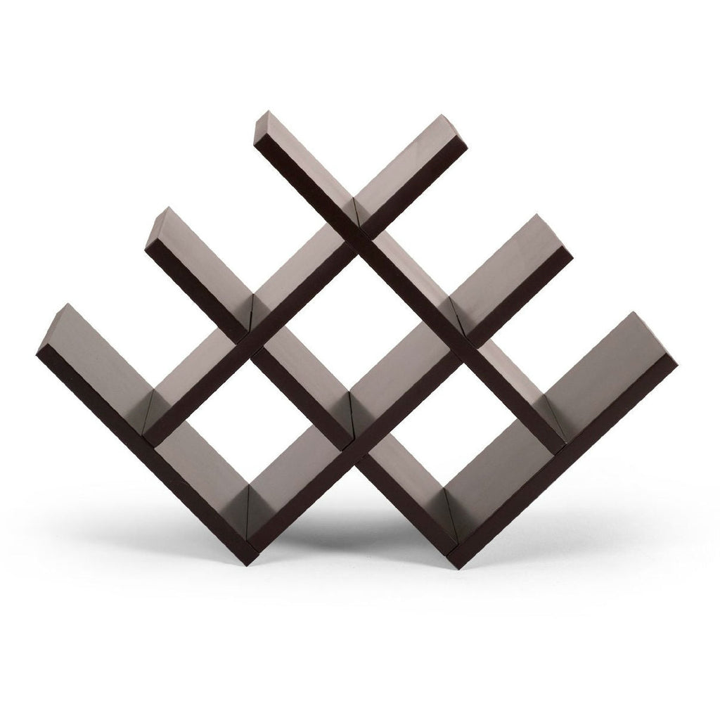 8-Bottle Mariposa Wine Rack Modern Design Dark Brown Finish - Deals Kiosk