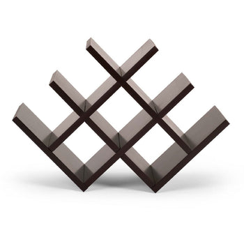 8-Bottle Mariposa Wine Rack Modern Design Dark Brown Finish - Deals Kiosk