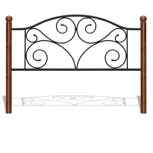 King size Complete Metal Bed Frame with Wood Post Headboard and Footboard in Matte Black Finish - Deals Kiosk