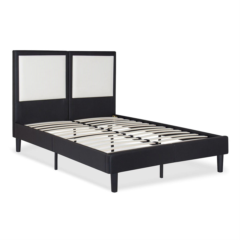 King size Contemporary Faux Leather Platform Bed with 50-in Tall Headboard - Deals Kiosk