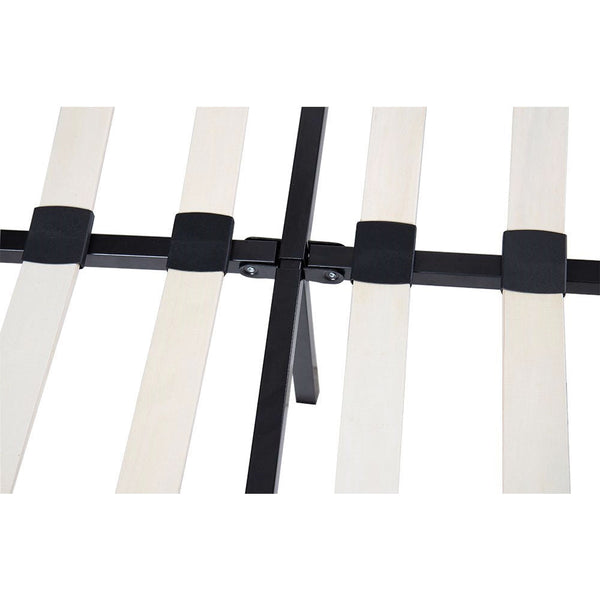 King size Black Fox Leather Upholstered Platform Bed Frame with 42-inch High Headboard - Deals Kiosk