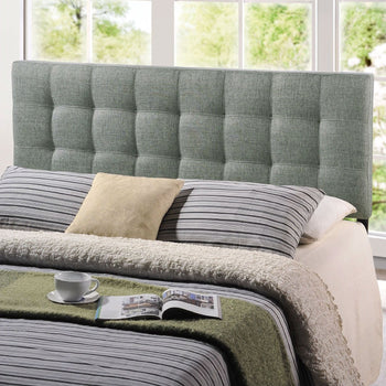 King size Grey Fabric Modern Button-Tufted Upholstered Headboard - Deals Kiosk