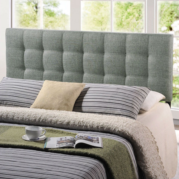 King size Grey Fabric Modern Button-Tufted Upholstered Headboard - Deals Kiosk