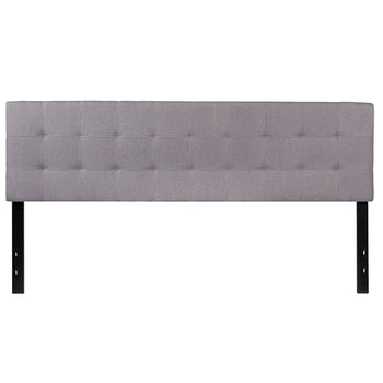 King size Modern Light Grey Fabric Upholstered Panel Headboard - Deals Kiosk