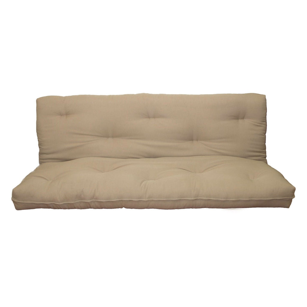 Full size 8-inch Thick Cotton Poly Futon Mattress in Khaki