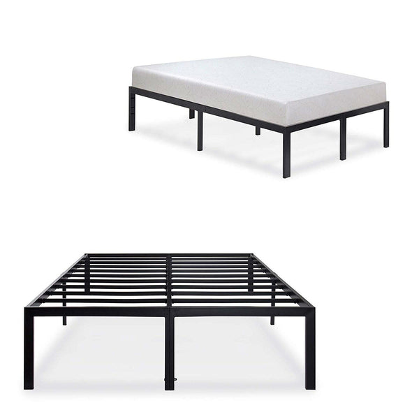 King 18-inch High Rise Heavy Duty Black Metal Platform Bed Frame - Deals Kiosk
