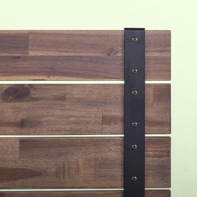 King size Farmhouse Wood Industrial Low Profile Platform Bed Frame - Deals Kiosk