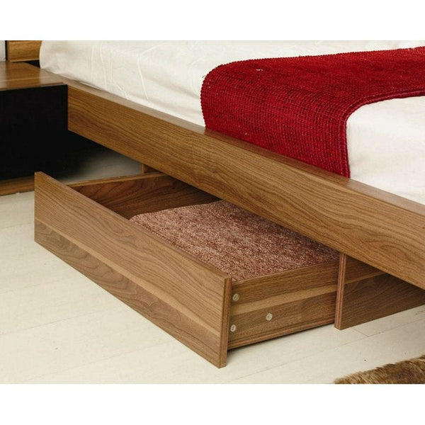 King Brown Wood Modern Platform Bed Frame with Headboard and 2 Nightstands - Deals Kiosk