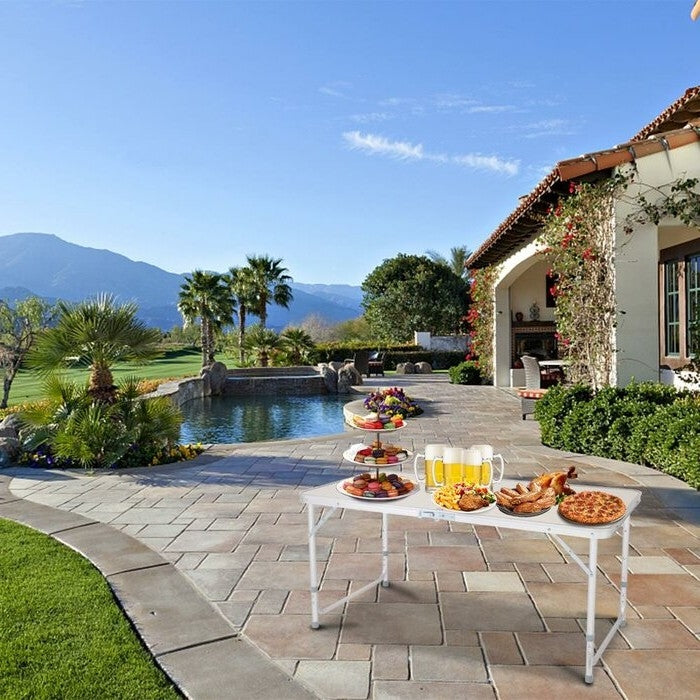 Multipurpose Indoor/Outdoor Lightweight Folding Table with Carry Handle - Deals Kiosk