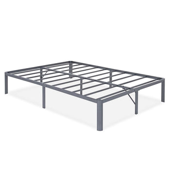 King Heavy Duty Grey Metal Platform Bed Frame with Round Edges - Deals Kiosk
