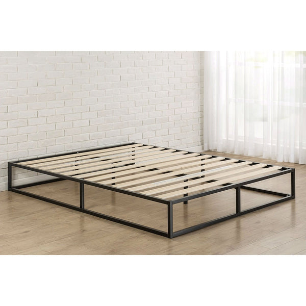 King size Modern 10-inch Low Profile Metal Platform Bed Frame with Wood Slats - Deals Kiosk