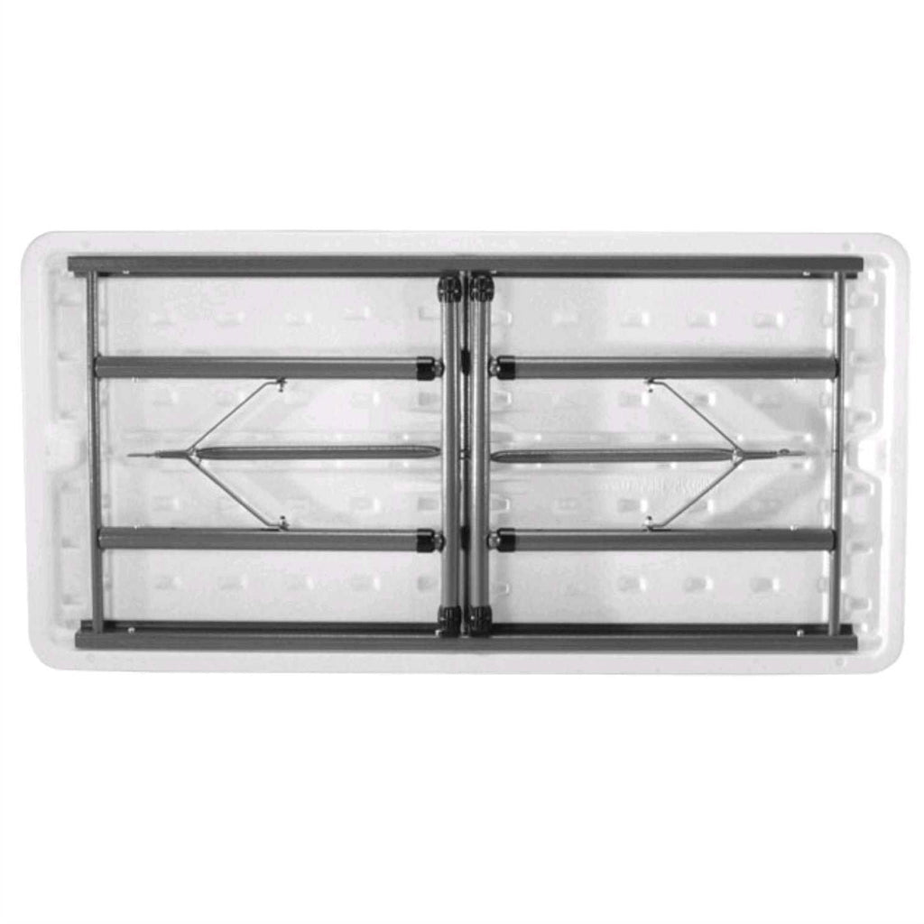 Adjustable Height 4-Foot Commercial Folding Table with White HDPE Top - Deals Kiosk