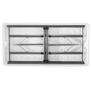 Adjustable Height 4-Foot Commercial Folding Table with White HDPE Top - Deals Kiosk