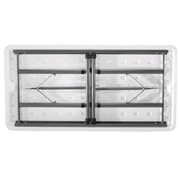 Adjustable Height 4-Foot Commercial Folding Table with White HDPE Top - Deals Kiosk