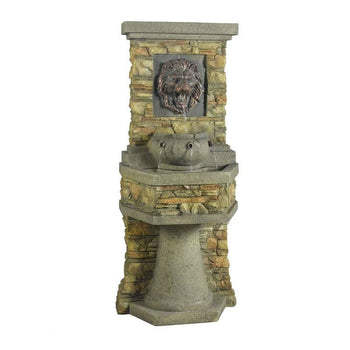 Indoor / Outdoor Water Fountain with Bronze Hued Lion Head