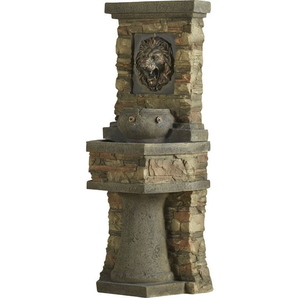 Indoor / Outdoor Water Fountain with Bronze Hued Lion Head - Deals Kiosk
