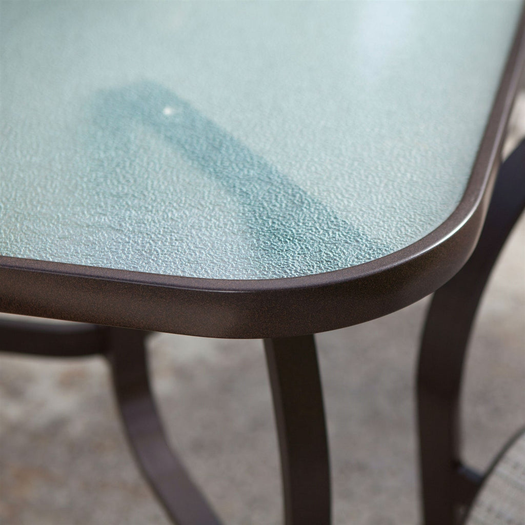 72 x 42-inch Rectangle Outdoor Patio Dining Table with Glass Top and Umbrella Hole - Deals Kiosk