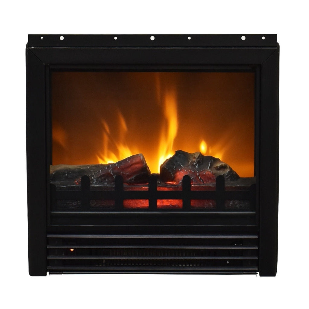 Black Wood 43-inch TV Stand with Electric Fireplace Heater - Deals Kiosk