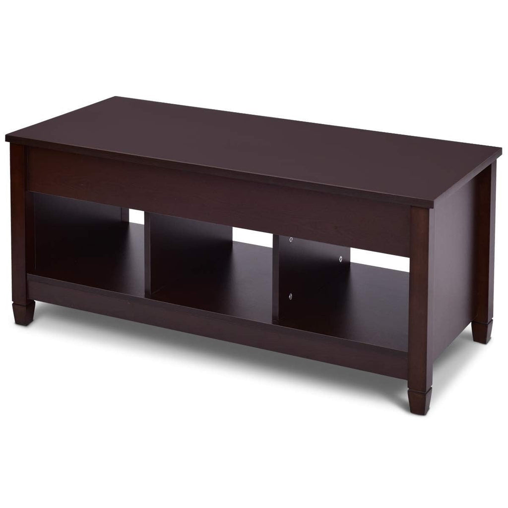 Brown Wood Lift Top Coffee Table with Hidden Storage Space - Deals Kiosk