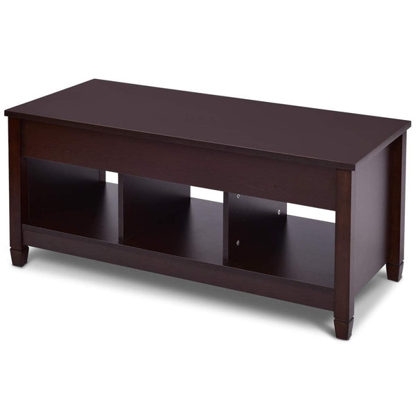 Brown Wood Lift Top Coffee Table with Hidden Storage Space - Deals Kiosk