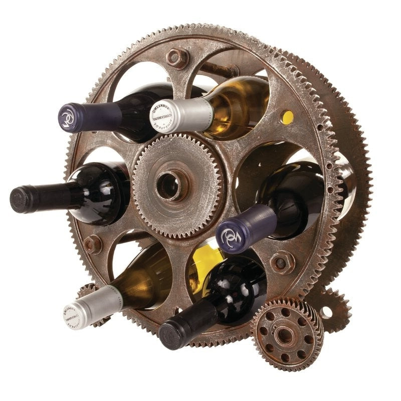 Industrial Assembled 6 Bottle Tabletop Wine Bottle Rack - Deals Kiosk