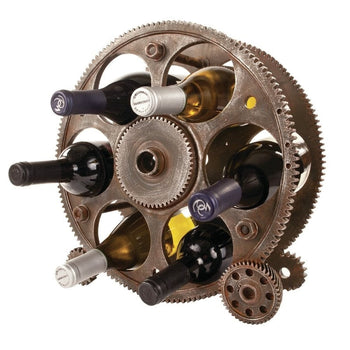 Industrial Assembled 6 Bottle Tabletop Wine Bottle Rack - Deals Kiosk