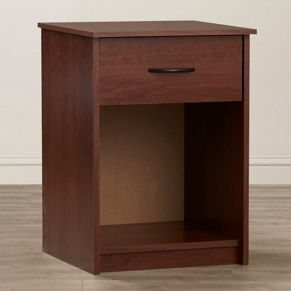 Bedroom 1-Drawer Nightstand End Table in Medium Brown Wood Finish - Deals Kiosk