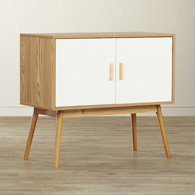 Mid-Century Modern Console Table Storage Cabinet with Solid Wood Legs - Deals Kiosk