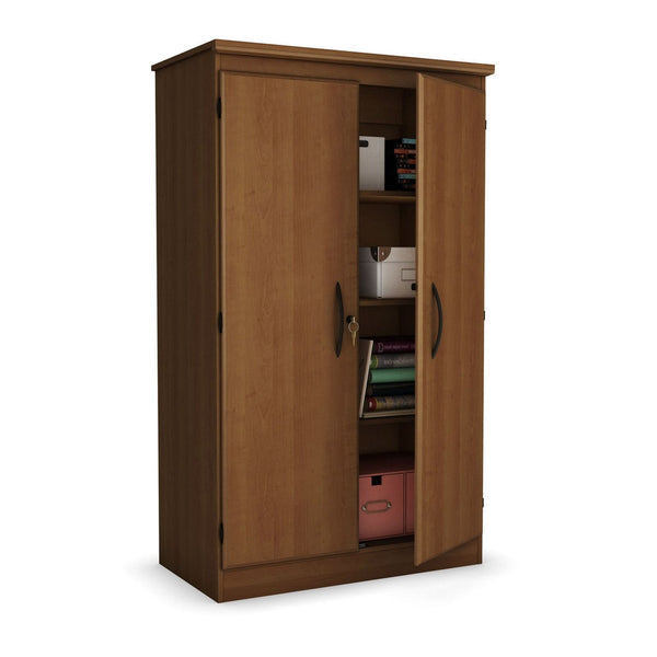 Cherry 2-Door Storage Cabinet Wardrobe Armoire Bedroom Living Room Home Office