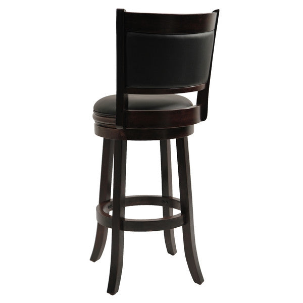 Cappuccino 29-inch Swivel Barstool with Faux Leather Cushion Seat - Deals Kiosk