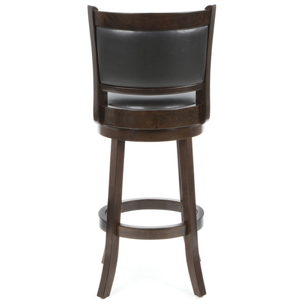 Cappuccino 29-inch Swivel Barstool with Faux Leather Cushion Seat - Deals Kiosk