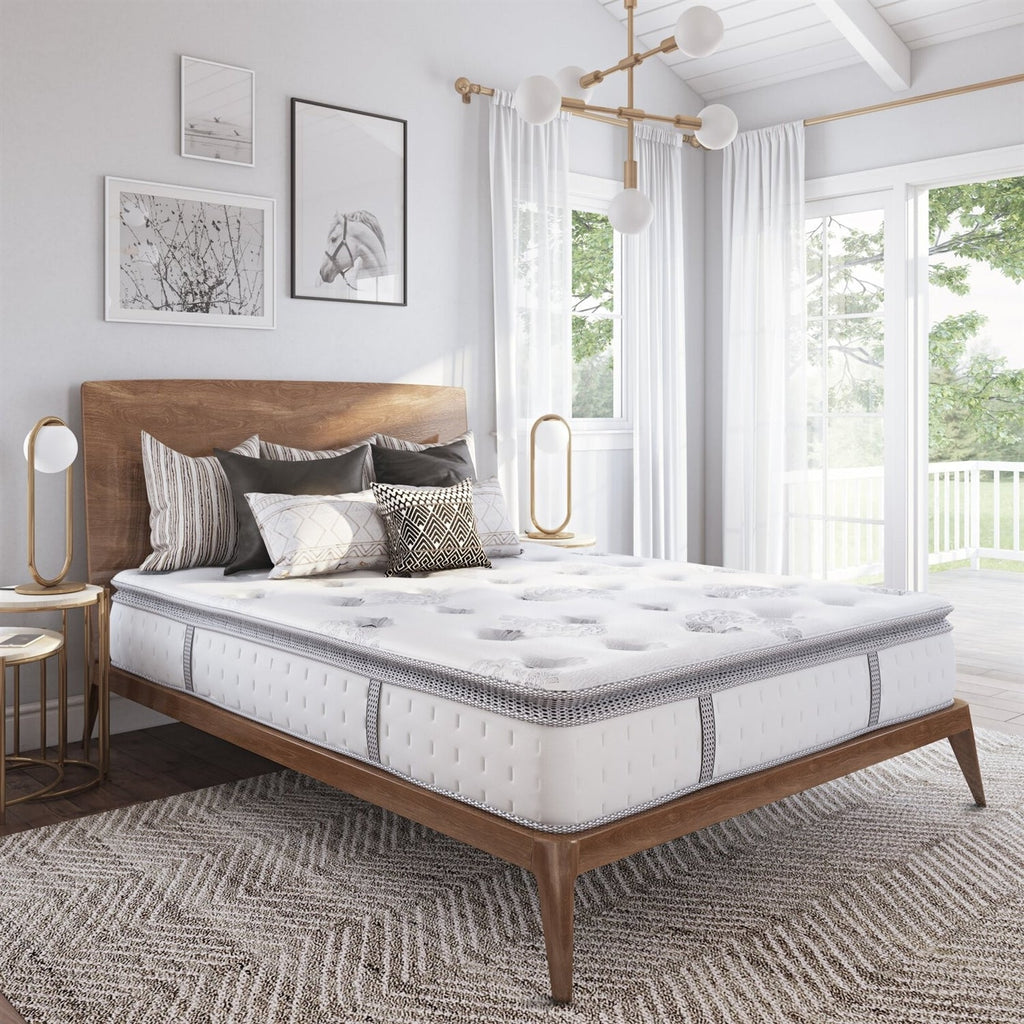 12 inch Medium Firm Pillow Top Hybrid Mattress In A Box - Full Size - Deals Kiosk