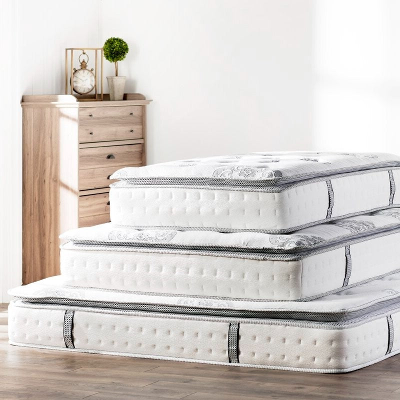 12 inch Medium Firm Pillow Top Hybrid Mattress In A Box - Queen Size - Deals Kiosk