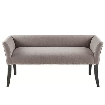 Modern Mid-Century Grey Upholstered Accent Bench - Deals Kiosk