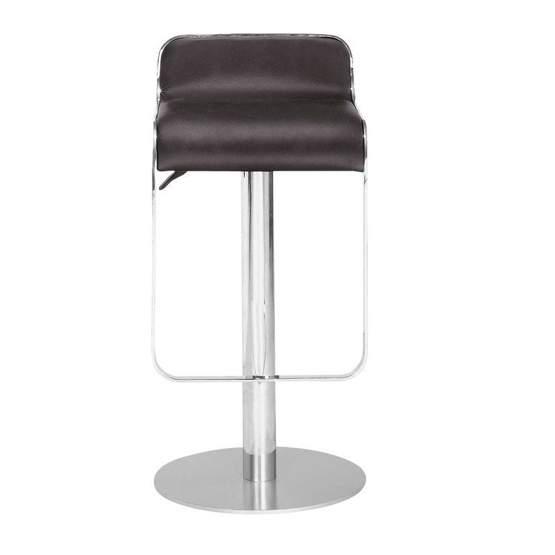 Modern Bar Stool with Espresso Brown Faux Leather Swivel Seat - Deals Kiosk