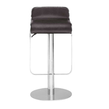 Modern Bar Stool with Espresso Brown Faux Leather Swivel Seat - Deals Kiosk