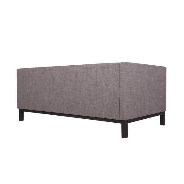 Grey Linen Fabric Upholstered Mid-Century Modern Daybed - Deals Kiosk