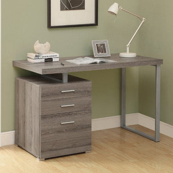 Modern Home Office Laptop Computer Desk in Dark Taupe Wood Finish - Deals Kiosk