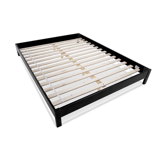 Full size Modern Black Wood Platform Bed Frame - Deals Kiosk