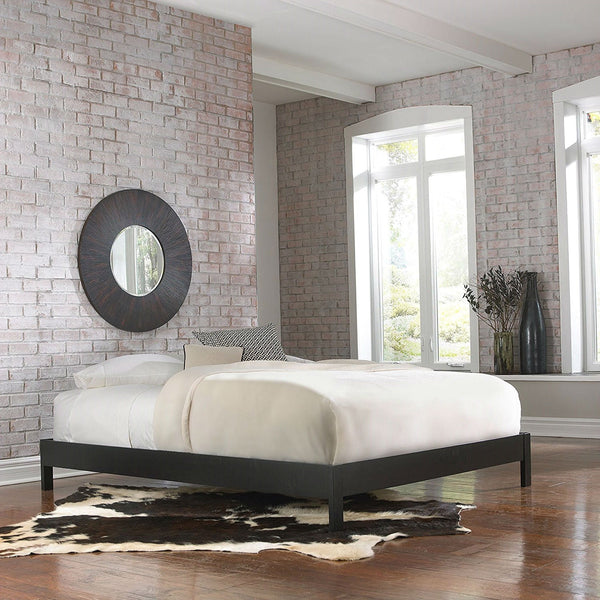 Full size Modern Black Wood Platform Bed Frame - Deals Kiosk