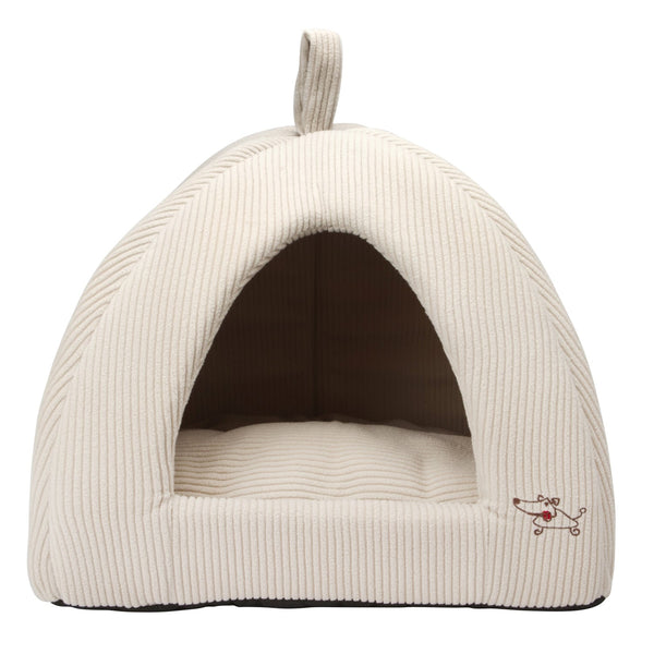Beige Medium Size Dog Bed Dome Tent - Machine Washable - Deals Kiosk
