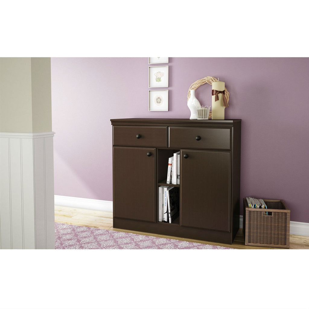 Console Table Sideboard with Storage Drawers in Chocolate - Deals Kiosk