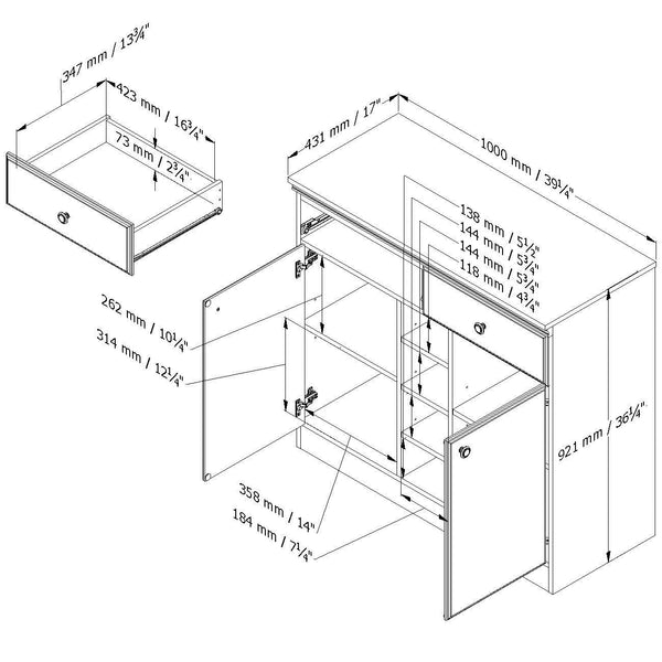 Console Table Sideboard with Storage Drawers in Chocolate - Deals Kiosk