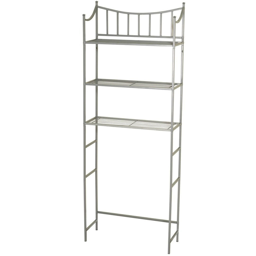 Bathroom Space Saving Over the Toilet Linen Tower Shelving Unit in Nickel Finish - Deals Kiosk