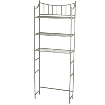 Bathroom Space Saving Over the Toilet Linen Tower Shelving Unit in Nickel Finish - Deals Kiosk