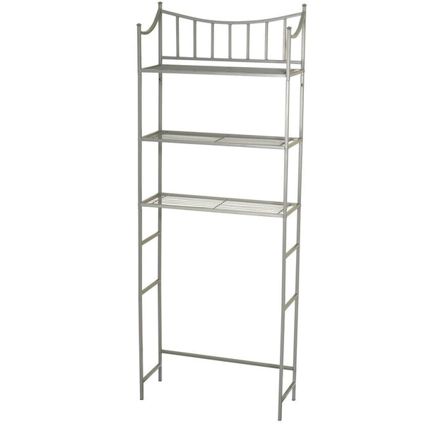 Bathroom Space Saving Over the Toilet Linen Tower Shelving Unit in Nickel Finish - Deals Kiosk