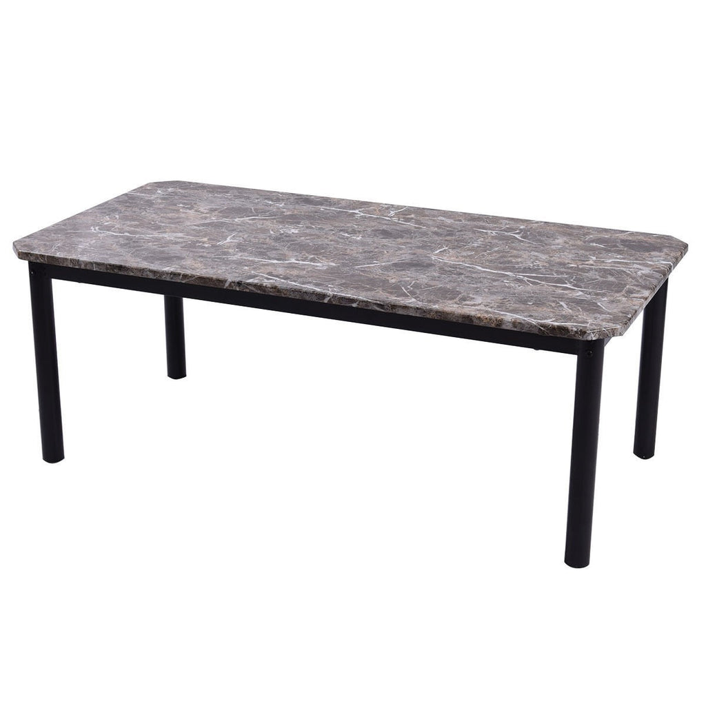 3-Piece Coffee Table and End Table Set with Faux Marble Top - Deals Kiosk
