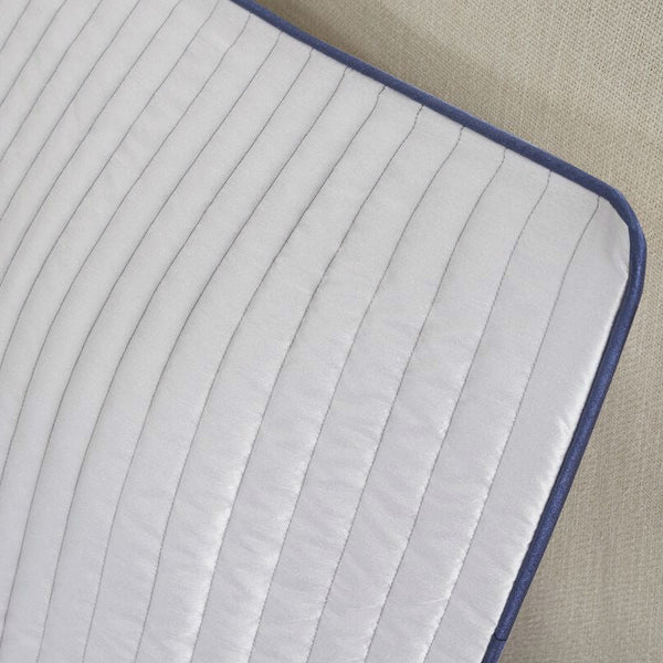 King size 12-piece Reversible Cotton Comforter Set in Navy Blue and White - Deals Kiosk