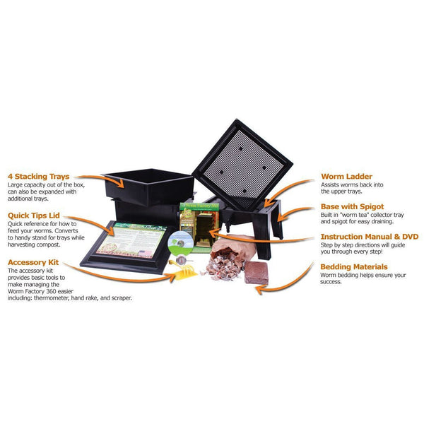 Black Worm Composter with Compost Tea Spigot - Indoor or Outdoor - Deals Kiosk