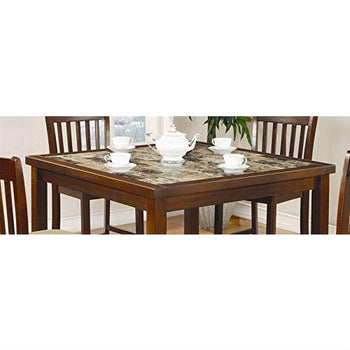 Casual 5-Piece Dining Set with Microfiber Padded Counter Height Stools - Deals Kiosk
